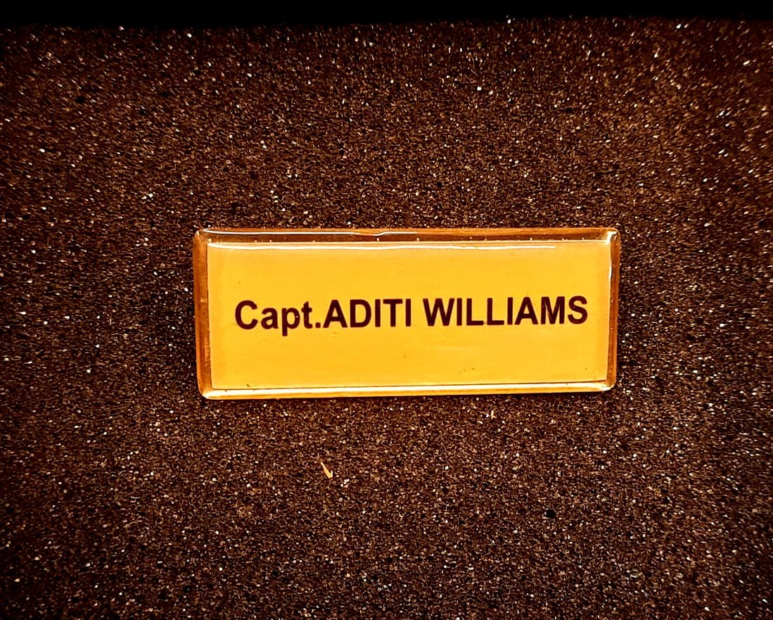 Name plate for pilots, crew, ground staff -Golden, epoxy coated ...