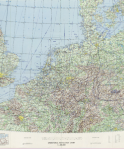 ONC E-2 Austria; Belgium; Czechoslovakia; Denmark; France; Germany; Luxembourg; Netherlands; Poland; Sweden; United Kingdom  Vinyl washable 1:1,000,000 scale (not for navigational use)