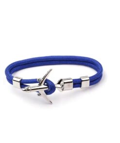 Silver aircraft blue threaded bracelet band aviation gift for pilots, crew by pilot18