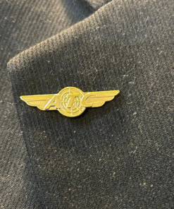 Alternative view of ATC Gold Airplane Wing Brooch for Pilots & Cabin Crew | Premium Metal Aviation Badge with Butterfly Clutch