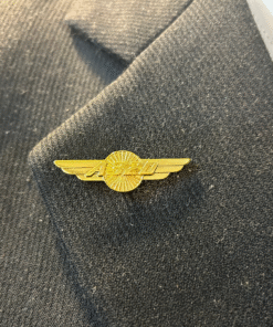 Alternative view of 320 Gold Aviation Wing Shaped Airplane Brooch | Fade-Proof & Scratch-Proof Metal Badge with Butterfly Pin | Gift for Pilots, Cabin Crew & Aviation Lovers.
