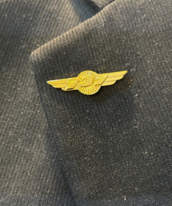 Alternative view of 737 Gold Aviation Wing Shaped Airplane Brooch | Fade-Proof & Scratch-Proof Metal Badge with Butterfly Pin | Gift for Pilots, Cabin Crew & Aviation Lovers.